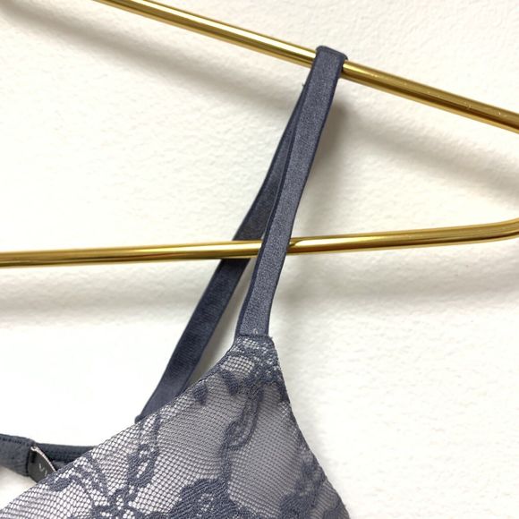 Victorias‎ Secret Push Up Bra Size 32D Grey Lace Convertible Straps Padded - Picture 5 of 10